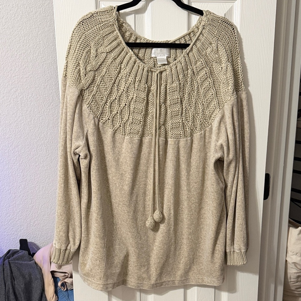 Soft surroundings Women's Beige Knit Sweater